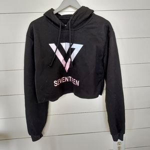 Kpop SEVENTEEN SVT Carat Cropped Band Hoodie with Cat Ears